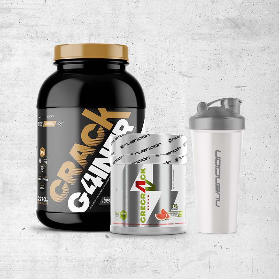 Proteína Crack Gainer + Creatina Crecrack Blend + Shaker Mezclador
