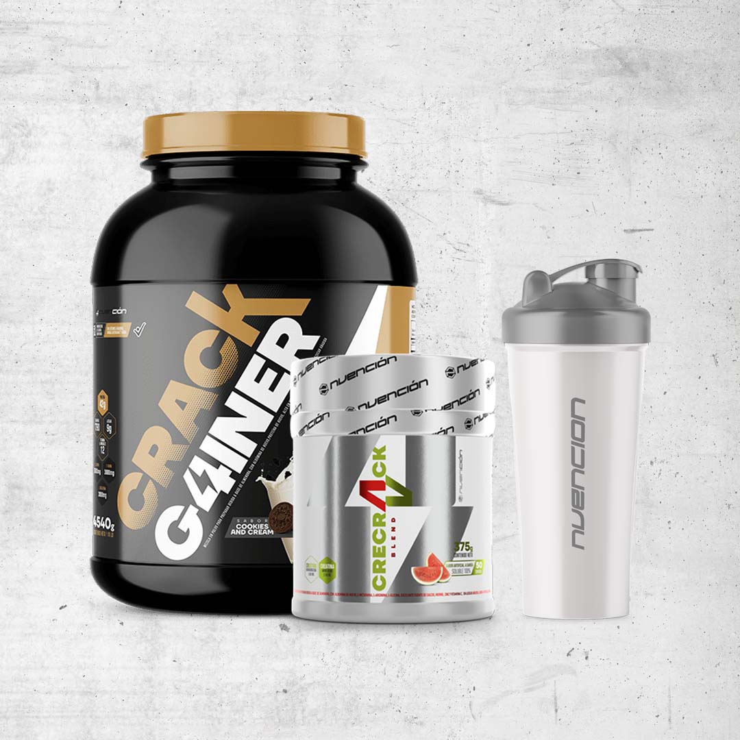 Proteína Crack Gainer + Creatina Crecrack Blend + Shaker Mezclador