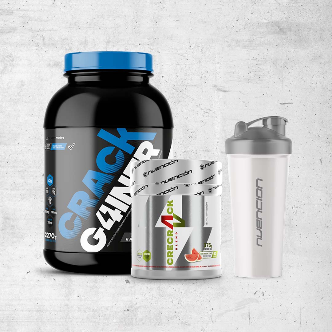 Proteína Crack Gainer + Creatina Crecrack Blend + Shaker Mezclador