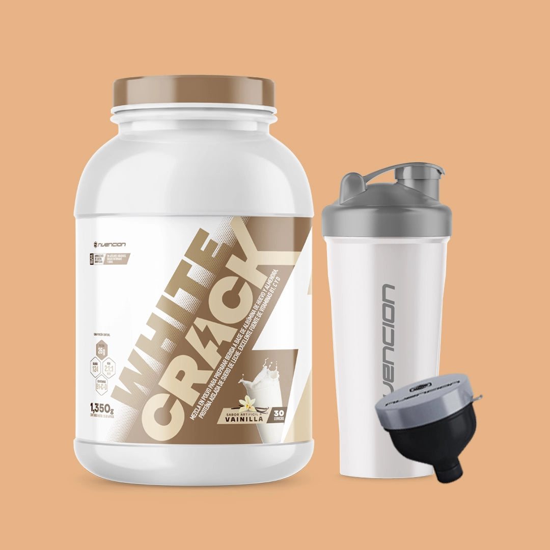 Proteína White Crack 3lb + Shaker Mezclador Nvencion